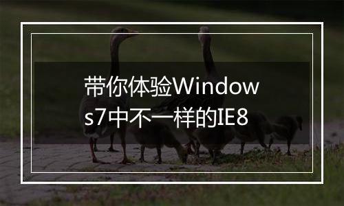带你体验Windows7中不一样的IE8