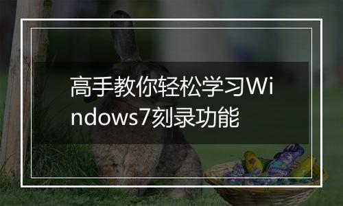 高手教你轻松学习Windows7刻录功能