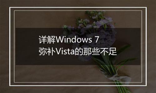详解Windows 7 弥补Vista的那些不足