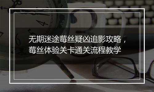 无期迷途莓丝疑凶追影攻略，莓丝体验关卡通关流程教学