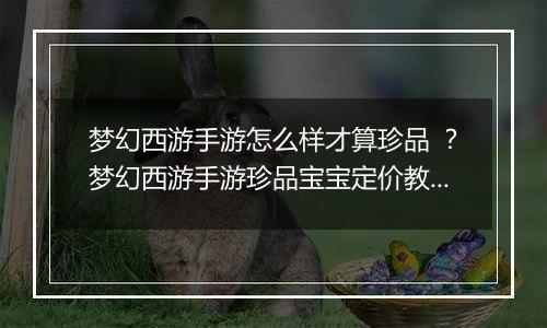 梦幻西游手游怎么样才算珍品 ？梦幻西游手游珍品宝宝定...