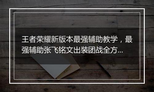 王者荣耀新版本最强辅助教学，最强辅助张飞铭文出装团...